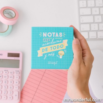 BLOC DE NOTAS Y NOTAS ADHESIVAS PARA ACORDARME DE TODO Y MaS MRWONDERFUL WOA10338ES