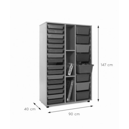 5905-MUEBLE MEDIO ESTANTERIA 2 CUBETEROS HAYA MOBEDUC 600313HP18