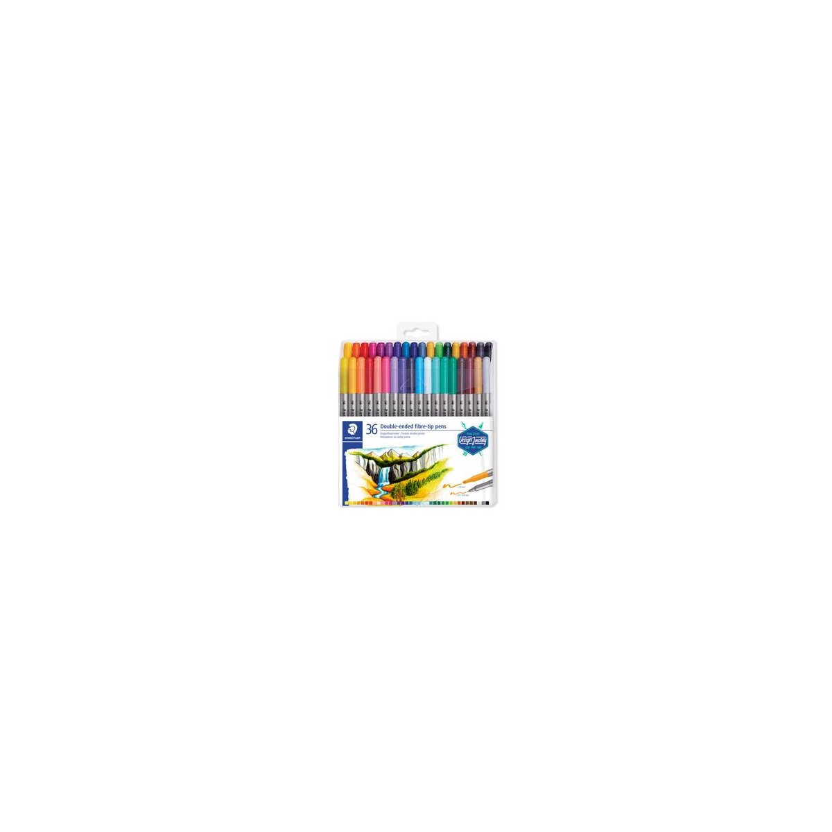 ESTUCHE DE PLaSTICO CON 36 ROTULADORES COLORES SURTIDOS STAEDTLER 3200 TB36