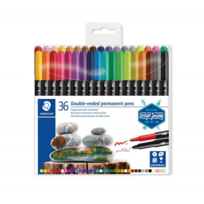 ESTUCHE DE PLaSTICO CON 36 ROTULADORES COLORES SURTIDOS STAEDTLER 3187 TB36