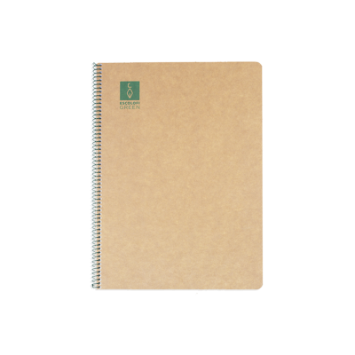 CUADERNO ESPIRAL DIN A4 RECICLADO FSC 50 HOJAS 80G CUADRiCULA 4X4 CON MARGENGREEN ESCOLOFI 130200104