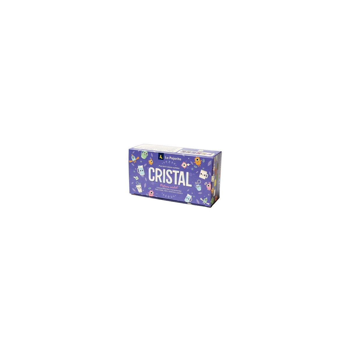 KIT PINTURA PARA CRISTAL PINCEL 6 COLORES SURTIDOS LA PAJARITA 999994