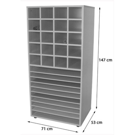 6211-MUEBLE CARTULINERO Y 20 CASILLAS HAYA MOBEDUC 602209HP18
