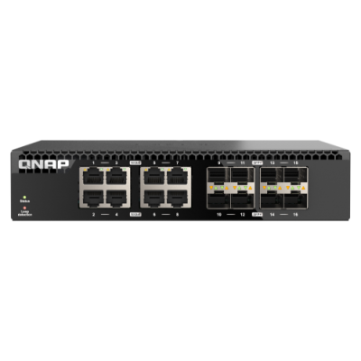 QNAP QSW 3216R 8S8T switch No administrado L2 10G Ethernet 100 1000 10000 Negro