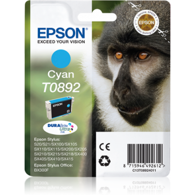 Epson Monkey Cartucho T0892 cian etiqueta RF