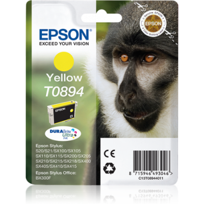 Epson Monkey Cartucho T0894 amarillo etiqueta RF