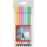 648-ESTUCHE ROTULADORES PUNTA FIBRA MEDIA 1MM. PEN 8 UNIDADES COLORES PASTEL STABILO 68/8-01