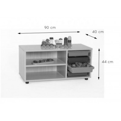 MUEBLE SUPERBAJO ESTANTERiA CUBETERO 900 HAYA MOBEDUC 600111HP18