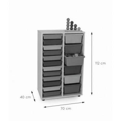 MUEBLE INTERMEDIO CUBETERO 2 COLUMNAS 700 HAYA MOBEDUC 600815HP18