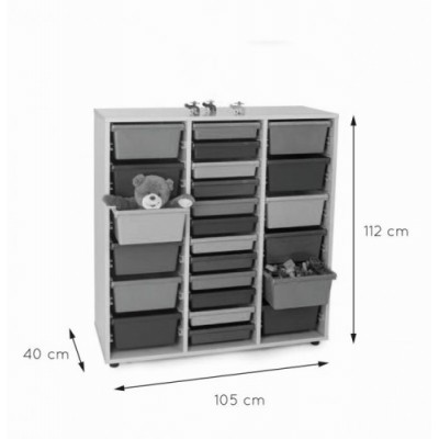 MUEBLE INTERMEDIO CUBETERO 3 COLUMNAS 1042 HAYA MOBEDUC 600820HP18