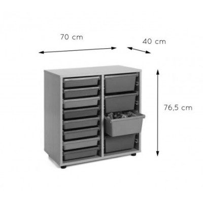 MUEBLE BAJO CUBETERO 2 COLUMNAS 700 HAYA MOBEDUC 600210HP18