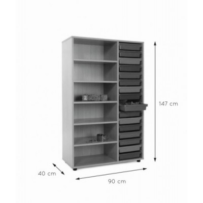 MUEBLE MEDIO ESTANTERiA CUBETERO HAYA MOBEDUC 600314HP18