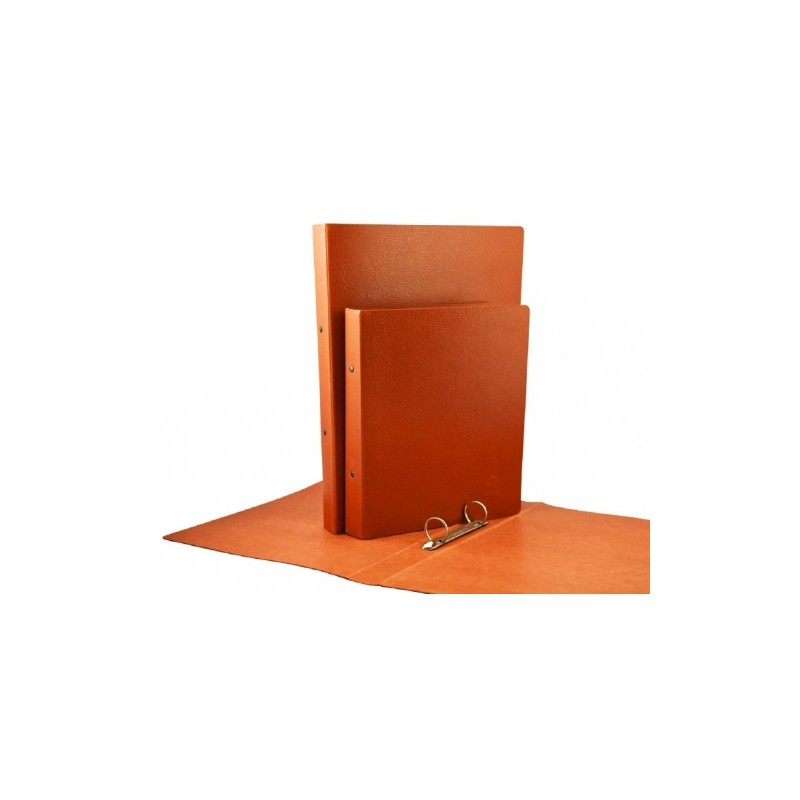 6910-CARPETA ANILLAS REDONDAS CARTON GOFRADO CUARTO NATURAL 2-A-40 MM. No 12 CUERO REDONDA  MARIOLA 0142N