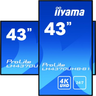 iiyama LH4370UHB B1 pantalla de senalizacion Pantalla plana para senalizacion digital 108 cm 425 VA 4K Ultra HD Negro Procesado