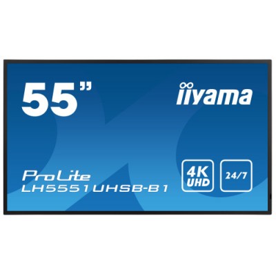 iiyama LH5551UHSB B1 pantalla de senalizacion Panel plano interactivo 1372 cm 54 IPS 800 cd m 4K Ultra HD Negro 24 7