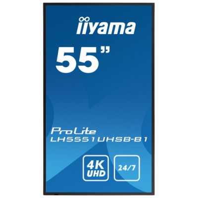 iiyama LH5551UHSB B1 pantalla de senalizacion Panel plano interactivo 1372 cm 54 IPS 800 cd m 4K Ultra HD Negro 24 7