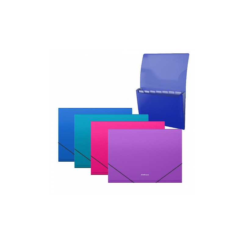 7033-ARCHIVADOR ACORDEON DIAGONAL VIVID, 12 FUNDAS, A4, COLORES SURTIDOS ERICH KRAUSE 50419