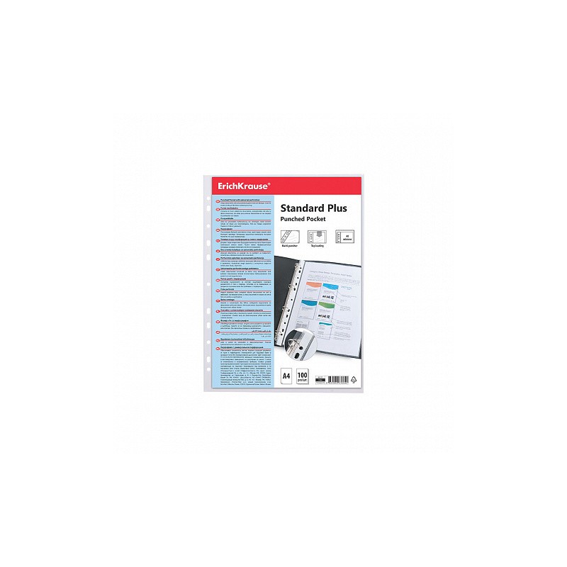 7036-SET DE 100 FUNDAS MULTITALADRAS FIZZY CLEAR, 40 MCM, A4, TRANSPARENTE ERICH KRAUSE 46701 7036-SET DE 100 FUNDAS MULTITALADRAS FIZZY CLEAR, 40 MCM, A4, TRANSPARENTE ERICH KRAUSE 46701