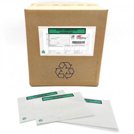 7243-CAJA 1000 SOBRES ADHESIVOS PACK LIST 100% PAPEL 240X175 MM IMPRESO DOCUMENTOS PACKING LIST S2758 F-P