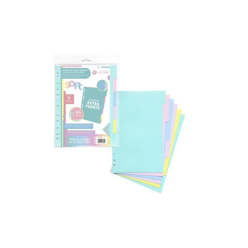 7255-JUEGO SEPARADORES POLIPROPILENO PASTEL EXTRA FUERTE 6 POSICIONES CARCHIVO 49060699 7255-JUEGO SEPARADORES POLIPROPILENO PASTEL EXTRA FUERTE 6 POSICIONES CARCHIVO 49060699