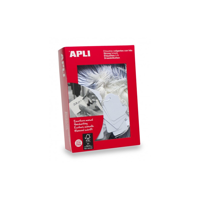 7296-CAJA 500 ETIQUETAS COLGANTES BLANCAS 22 X 35 MM APLI 390 7296-CAJA 500 ETIQUETAS COLGANTES BLANCAS 22 X 35 MM APLI 390