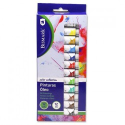 7360-SET PINTURAS OLEO TUBOS 12 COLORES X 12 ML BISMARK 327026