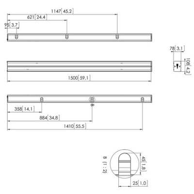 PUC 2715 CONNECT IT XL POLE 150CM PLATEADO