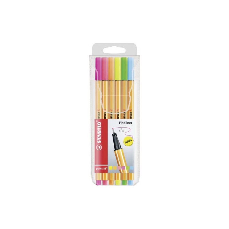 762-ESTUCHE ROTULADOR PUNTA FINA 0,4MM. POINT 88 CON 6 UNIDADES NEON STABILO 88/6-1 762-ESTUCHE ROTULADOR PUNTA FINA 0,4MM. POINT 88 CON 6 UNIDADES NEON STABILO 88/6-1