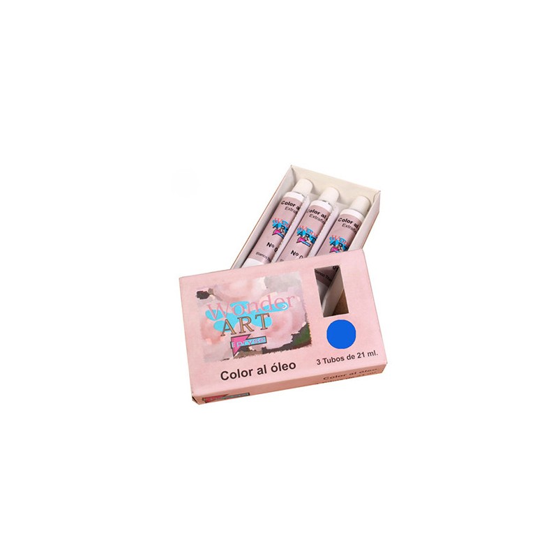 7640-CAJA 3 TUBOS 21ML. OLEO No.28 AZUL ULTRAMARINO WONDER ART BY PRYSE 6250028