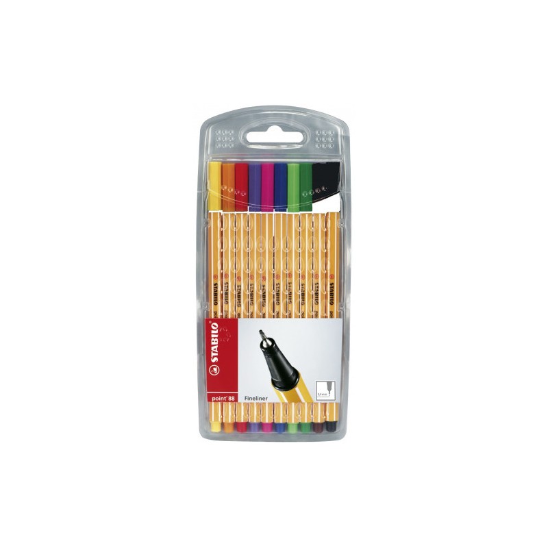 765-ESTUCHE ROTULADOR PUNTA FINA 0,4MM. POINT 88 CON 10 UNIDADES COLORES SURTIDOS STABILO 8810 765-ESTUCHE ROTULADOR PUNTA FINA 0,4MM. POINT 88 CON 10 UNIDADES COLORES SURTIDOS STABILO 8810