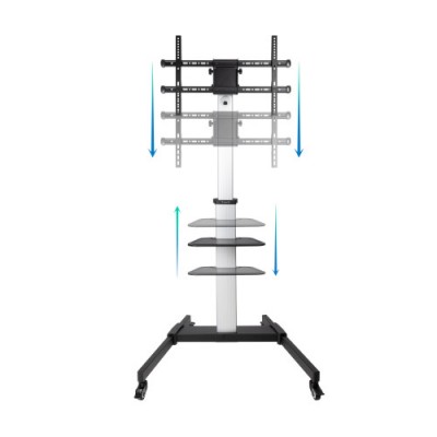 TooQ Hera Soporte de Suelo de Aluminio con Ruedas para Pantalla 37 86