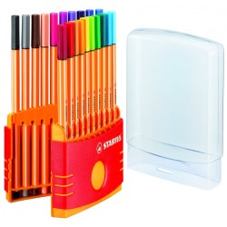 769-CAJA PLASTICO 20 UNIDADES PUNTA FINA 0,4MM. POINT 88 COLORPARADE STABILO 8820-03