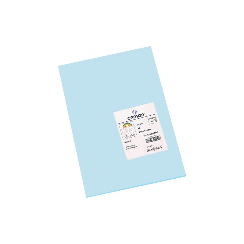 7764-PACK 50 HOJAS CARTULINA IRIS A3 185G AZUL CIELO CANSON C200040199 7764-PACK 50 HOJAS CARTULINA IRIS A3 185G AZUL CIELO CANSON C200040199