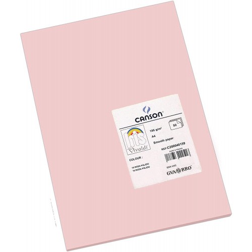 7776-PACK 50 HOJAS CARTULINA IRIS A4 185G ROSA CANSON C200040159