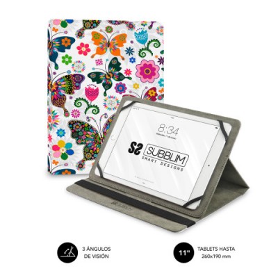 SUBBLIM Funda Tablet Universal TRENDY CASE MARIPOSAS 11