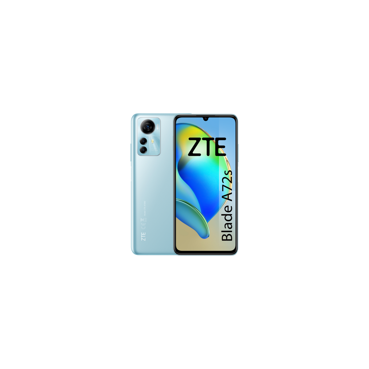 ZTE BLADE A72S SKY BLUE 4G 6745 HD OC 16GHZ 64GB ROM MEMORY FUSION 3GB3GB 5022MP 5MP 5000MAH 225W