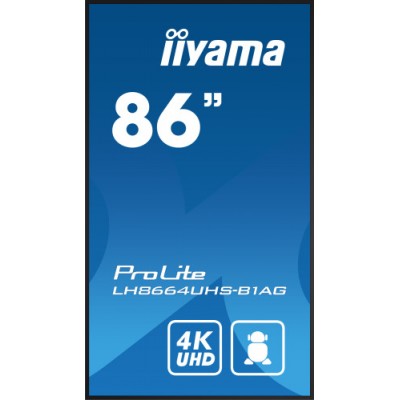 iiyama PROLITE Pizarra de caballete digital 218 m 86 LED Wifi 500 cd m 4K Ultra HD Negro Procesador incorporado Android 11 24 7