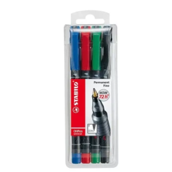 793-ESTUCHE 4 MARCADORES PERMANENTE P.SUPERFINA SURTIDO OHPEN UNIVERSAL 0,4MM. STABILO 841/4