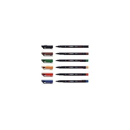 795-ESTUCHE 6 MARCADORES PERMANENTE P.SUPERFINA SURTIDO OHPEN UNIVERSAL 0,4MM. STABILO 841/6