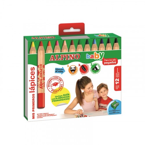 7971-ESTUCHE 12 LAPICES DE COLORES PARA BEBES ALPINO AL000177