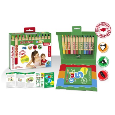 7972-ESTUCHE 12 LAPICES DE COLORES PARA BEBES ALPINO AL000177