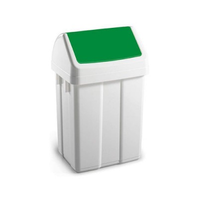 Dahi 5062 papelera 55 L Rectangular Verde Blanco