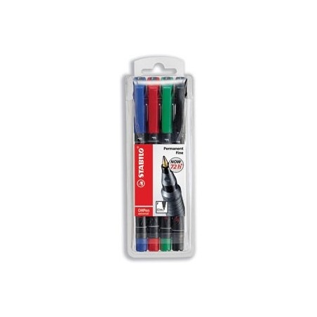 800-ESTUCHE 4 MARCADORES PERMANENTE P.MEDIA SURTIDO OHPEN UNIVERSAL 1MM. STABILO 843/4