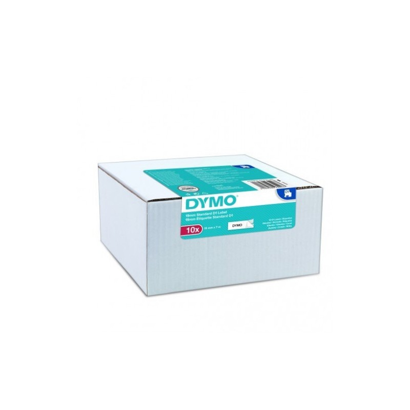 8021-MULTIPACK 10 CINTAS DYMO D1 12MMX7M NEGRO/BLANCO DYMO 2093097