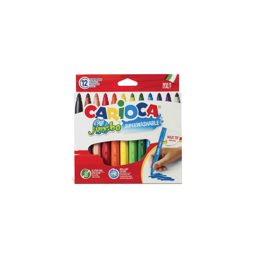 8128-CAJA 12 ROTULADORES JUMBO COLORES SURTIDOS CARIOCA 40569
