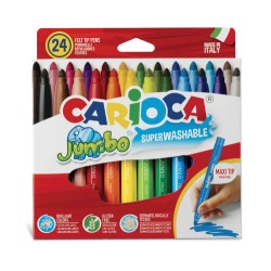 8129-CAJA 24 ROTULADORES JUMBO COLORES SURTIDOS CARIOCA 40570