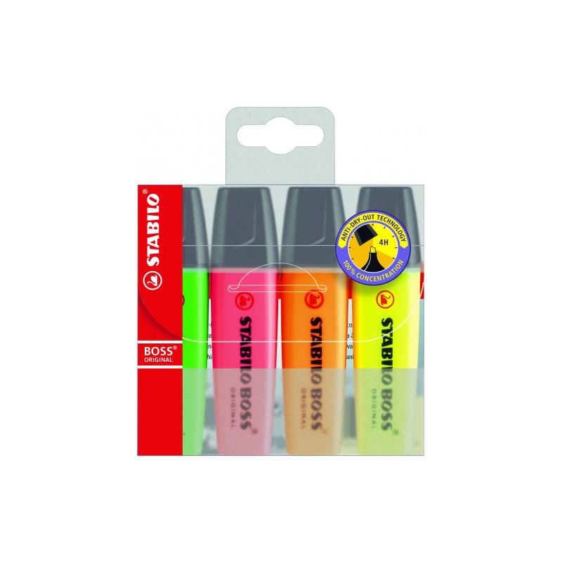 821-ESTUCHE 4 MARCADORES FLUORESCENTES BOSS TRAZO 2/5MM. SURTIDOS STABILO 70/4 821-ESTUCHE 4 MARCADORES FLUORESCENTES BOSS TRAZO 2/5MM. SURTIDOS STABILO 70/4
