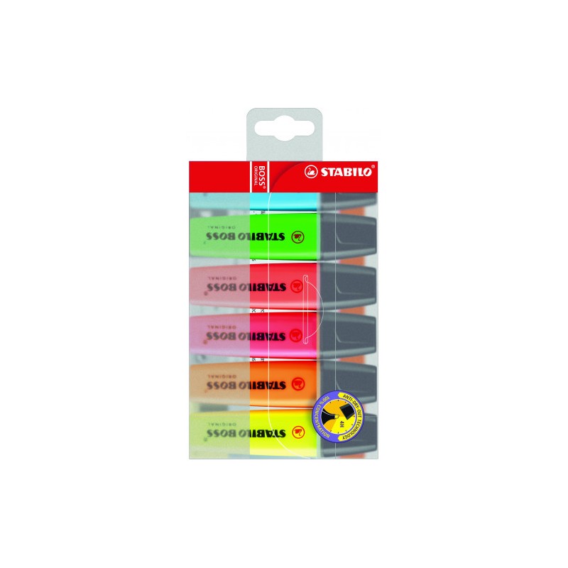 822-ESTUCHE 6 MARCADORES FLUORESCENTES BOSS TRAZO 2/5MM. SURTIDOS STABILO 70/6 822-ESTUCHE 6 MARCADORES FLUORESCENTES BOSS TRAZO 2/5MM. SURTIDOS STABILO 70/6