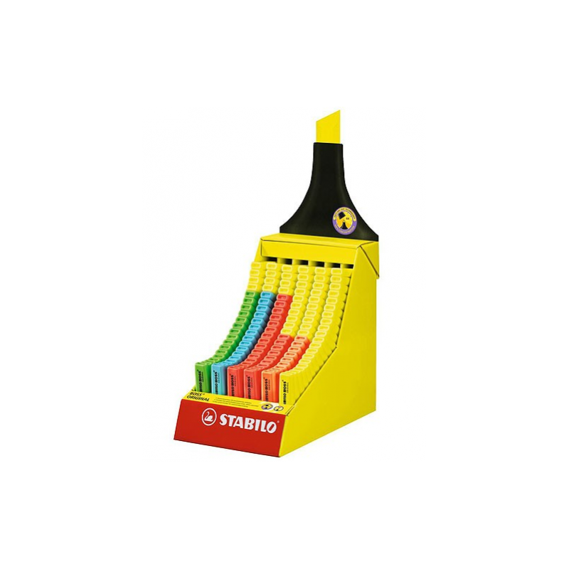 826-EXPOSITOR DE CARTON CON FORMA STABILO BOSS 120 UNIDADES SURTIDAS 6 COLORES TRAZO 2/5MM. STABILO 70/120-2 826-EXPOSITOR DE CARTON CON FORMA STABILO BOSS 120 UNIDADES SURTIDAS 6 COLORES TRAZO 2/5MM. STABILO 70/120-2