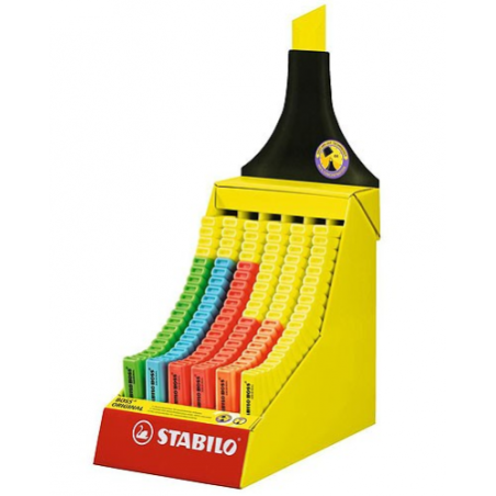 826-EXPOSITOR DE CARTON CON FORMA STABILO BOSS 120 UNIDADES SURTIDAS 6 COLORES TRAZO 2/5MM. STABILO 70/120-2